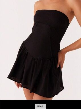 SHEIN Black Strapless Mini Dress
